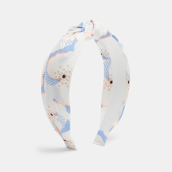 عصابة رأس بطبعات أزهار، باللون الأزرق للفتيات